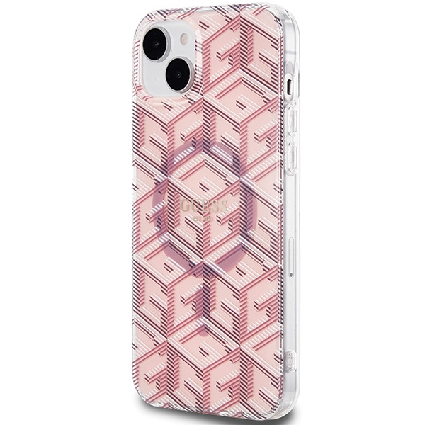 Etui Guess GUHMP15MHGCUSTGP iPhone 15 Plus / 14 Plus 6.7" różowy/pink hardcase IML GCube MagSafe Case