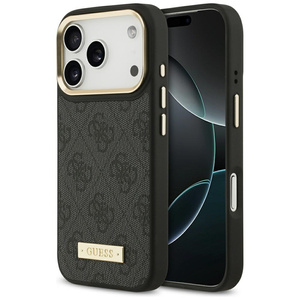 Etui Guess 4G Logo Plate MagSafe do      iPhone 17 Pro czarny