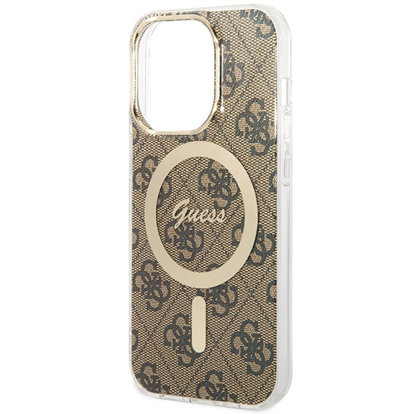 Guess GUHMP15LH4STW iPhone 15 Pro6.1" brązowy/brown hardcase IML 4G MagSafe