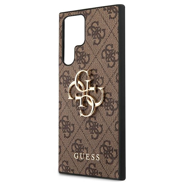 Etui GUESS Samsung Galaxy S22 Ultra 4G Big Metal Logo Brązowy Hardcase
