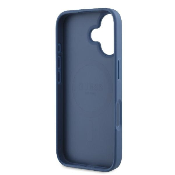 Etui Guess iPhone 16 6.1" niebieski/blue hardcase 4G Ring Classic Logo MagSafe