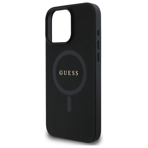Etui Guess iPhone 16 Pro Max czarny/black HC MagSafe PU Saffiano Classic Logo