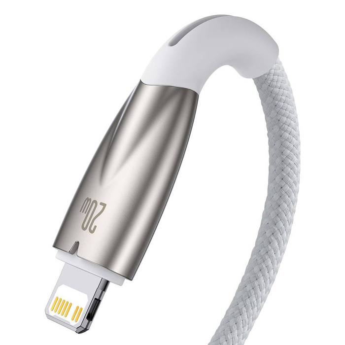 Baseus Glimmer Series kabel z szybkim ładowaniem USB-C - Lightning 480Mb/s PD 20W 1m biały