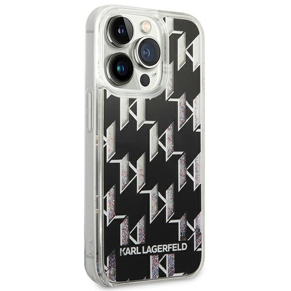 Etui KARL LAGERFELD Apple iPhone 14 Pro Max Liquid Glitter Monogram Czarny Hardcase