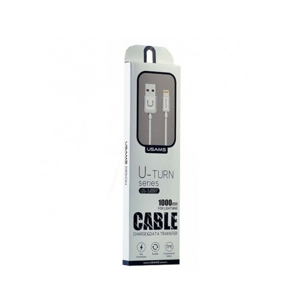 Kabel USAMS USB-A Lightning U-Turn 1m 2A IPUSBXD02 US-SJ097 Biały