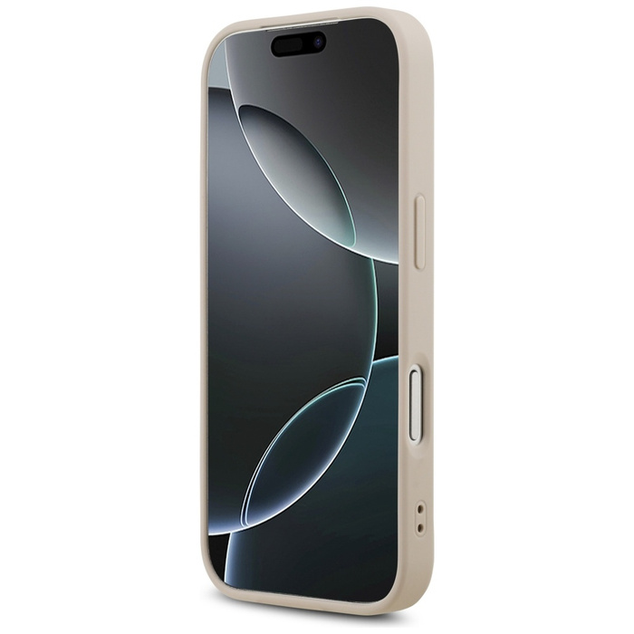 Etui Guess Leather 4G Triangle Strass    MagSafe do iPhone 17 Pro różowy