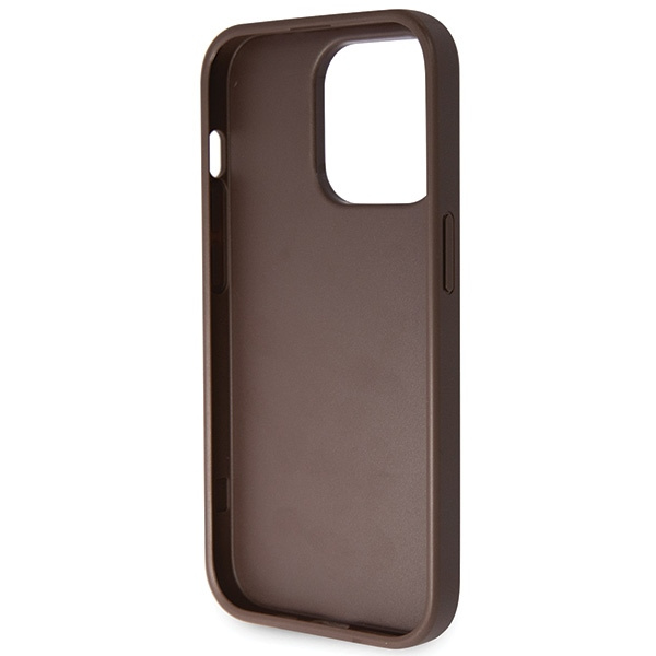 Etui Guess GUHCP15LP4TDSCPW iPhone 15 Pro 6.1" brązowy/brown hardcase Crossbody 4G Metal Logo Case