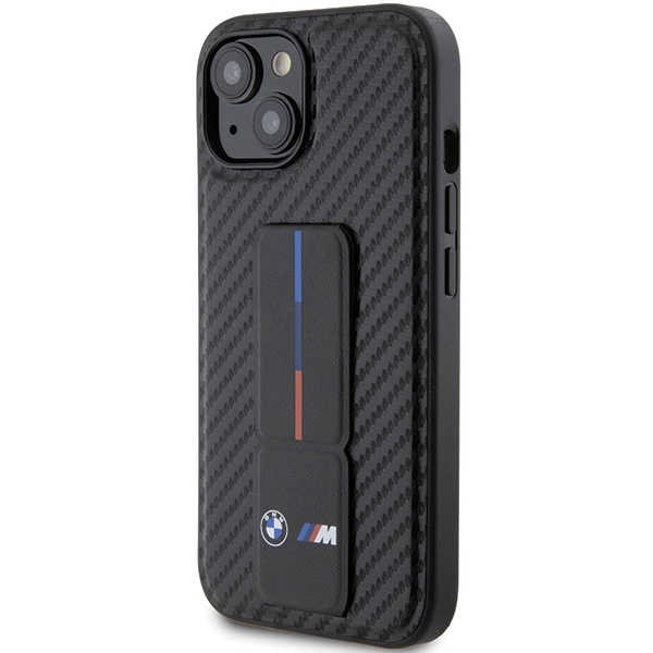 Etui Bmw Bmhcp15sgspcck Iphone 15 6.1" Czarny/black Hardcase Grip Stand Smooth & CarbonCase
