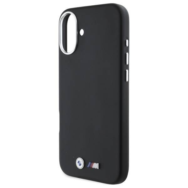 Etui BMW iPhone 16 6.1" czarny/black hardcase M Smooth Full Wrapped Metal MagSafe