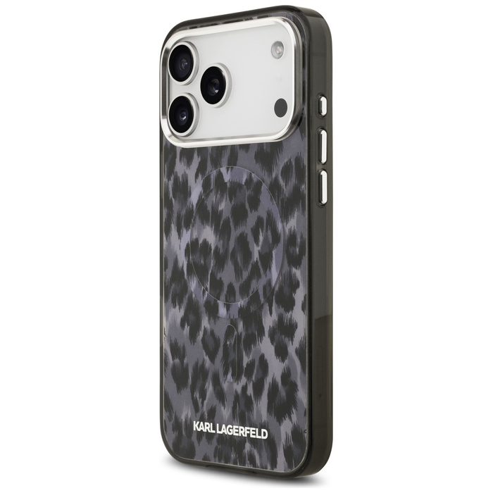 Etui Karl Lagerfeld IML Leopard Pattern  MagSafe do iPhone 17 Pro Max czarny
