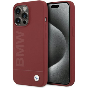 Etui Bmw Bmhmp15xslblre Iphone 15 Pro Max 6.7" Czerwony/red Hardcase Silicone Big Logo Magsafe Case