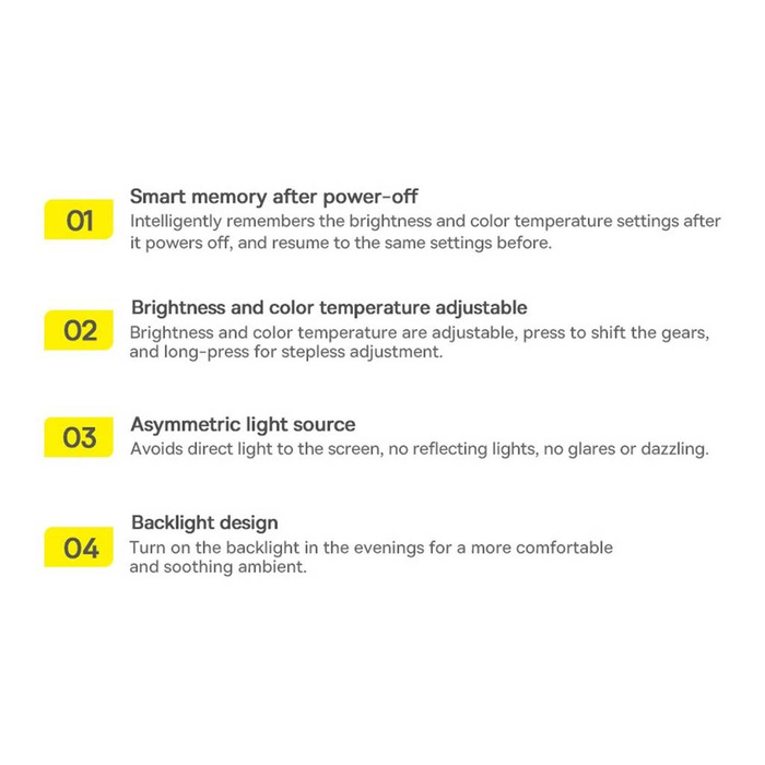 Baseus i-wok2 lampka LED na monitor do pulpitu oświetlenie ekranu czarny (DGIW000101)