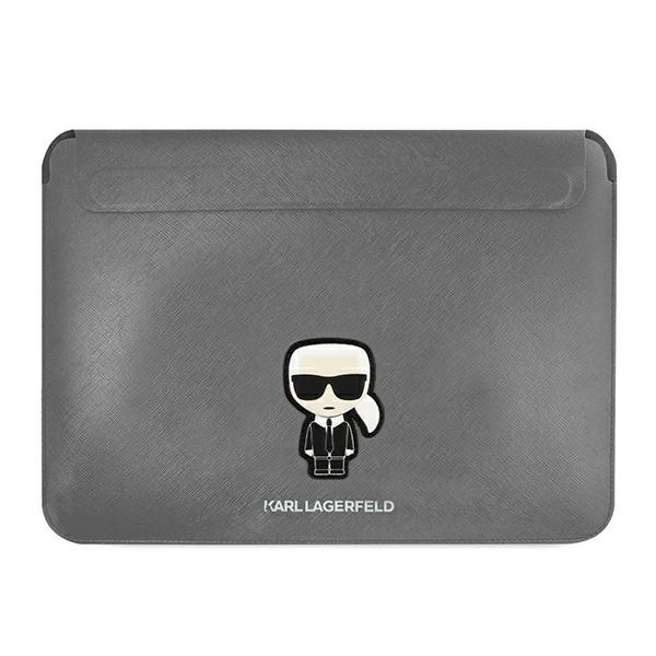 Etui KARL LAGERFELD Laptop 16 Sleeve Saffiano Ikonik Karl Srebrny Case