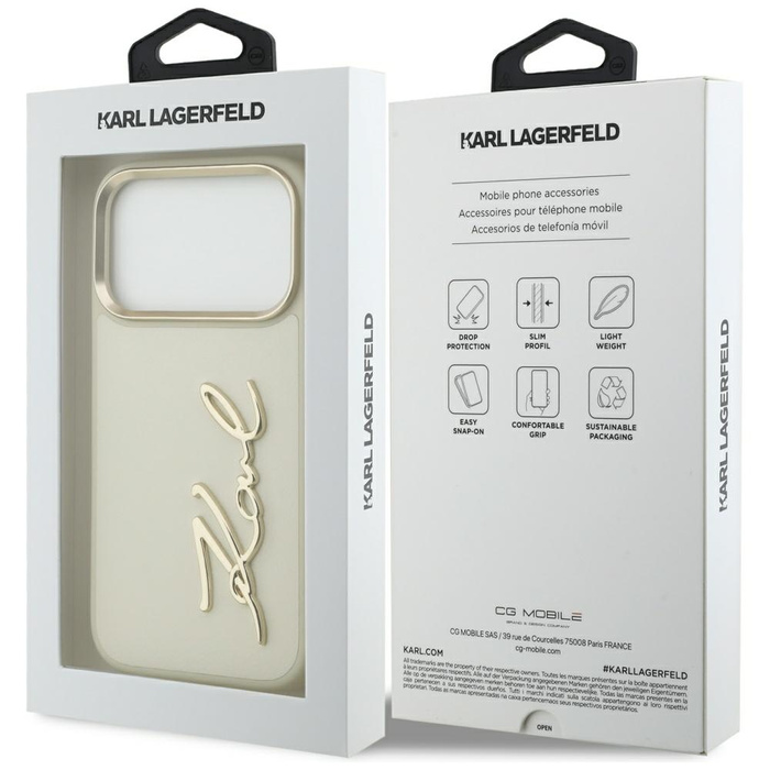 Etui Karl Lagerfeld Karl Script Logo do  iPhone 17 Pro beżowy