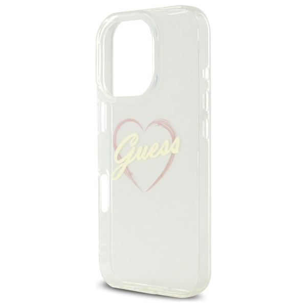 Etui Guess iPhone 16 Pro 6.3" przeźroczysty/transparent hardcase IML Heart