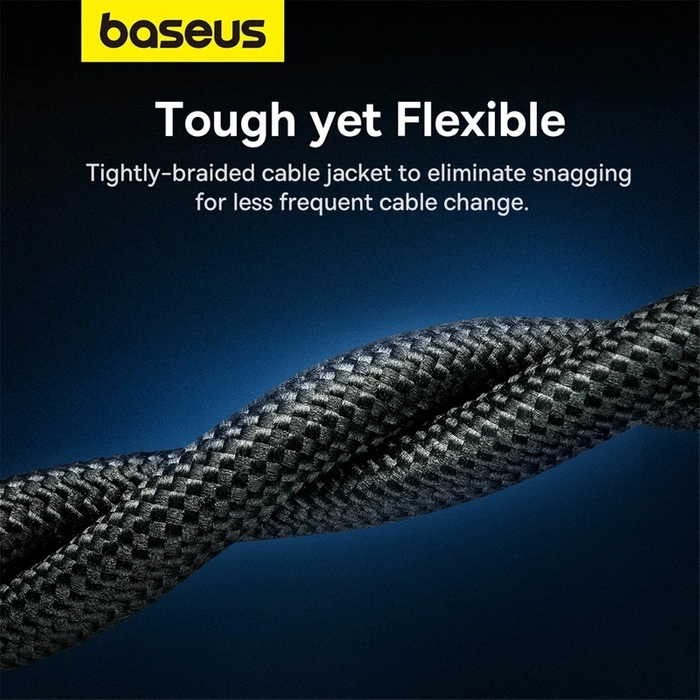 Kabel sieciowy w oplocie kat. 7 Baseus Ethernet RJ45, 10Gbps, 10m (czarny)