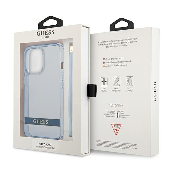 Etui GUESS Apple iPhone 13 13 Pro Translucent Stap Niebieski Hardcase