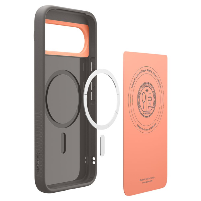 ETUI SPIGEN GOOGLE PIXEL 10 / 10 PRO NANO POP MAG MAGSAFE PAPAYA GREY