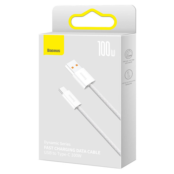 Baseus Dynamic Series kabel USB - USB Typ C 100W 2m biały (CALD000702)