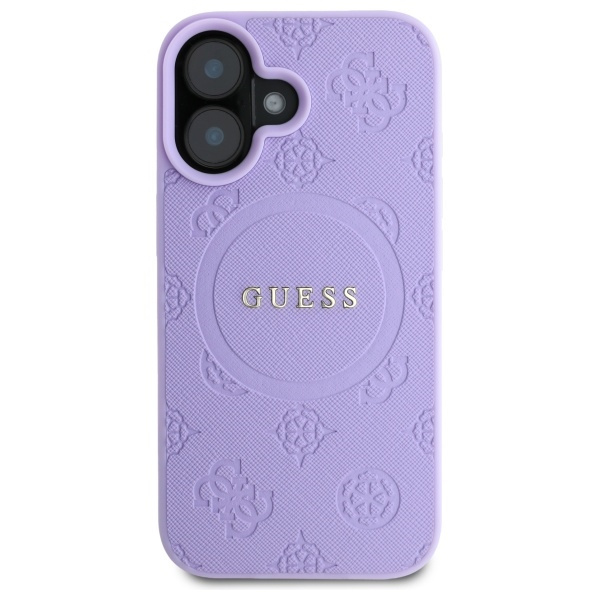 Etui Guess iPhone 16 6,1" fioletowy/purple HC MagSafe Safiano Peony Classic Logo