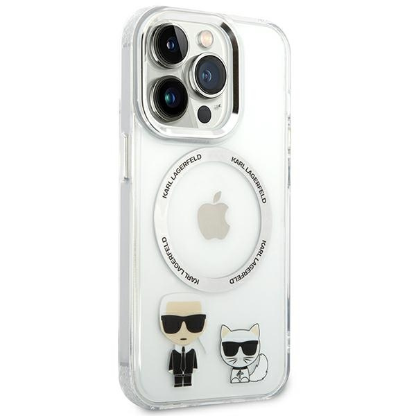 Etui Karl Lagerfeld iPhone 14 Pro 6,1" hardcase przeźroczysty/transparent Karl & Choupette Aluminium Magsafe