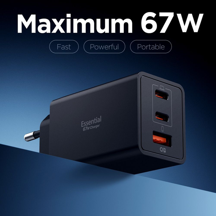 ŁADOWARKA SIECIOWA SPIGEN ESSENTIAL EE673EU 3-PORTOWA 67W CZARNA