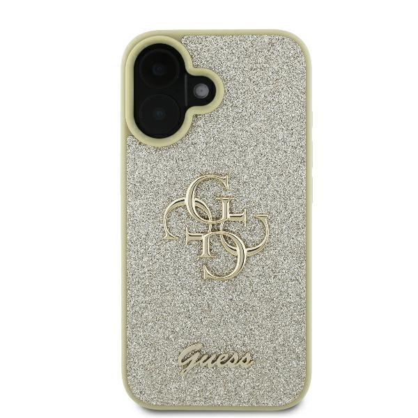 Etui Guess iPhone 16 Plus złoty/gold HC Fixed Glitter Big 4G