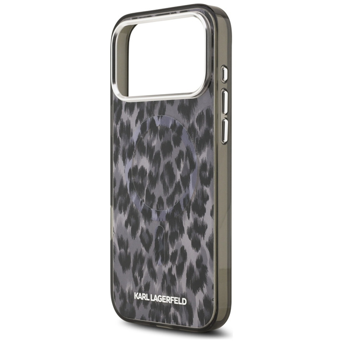 Etui Karl Lagerfeld IML Leopard Pattern  MagSafe do iPhone 17 Pro Max czarny
