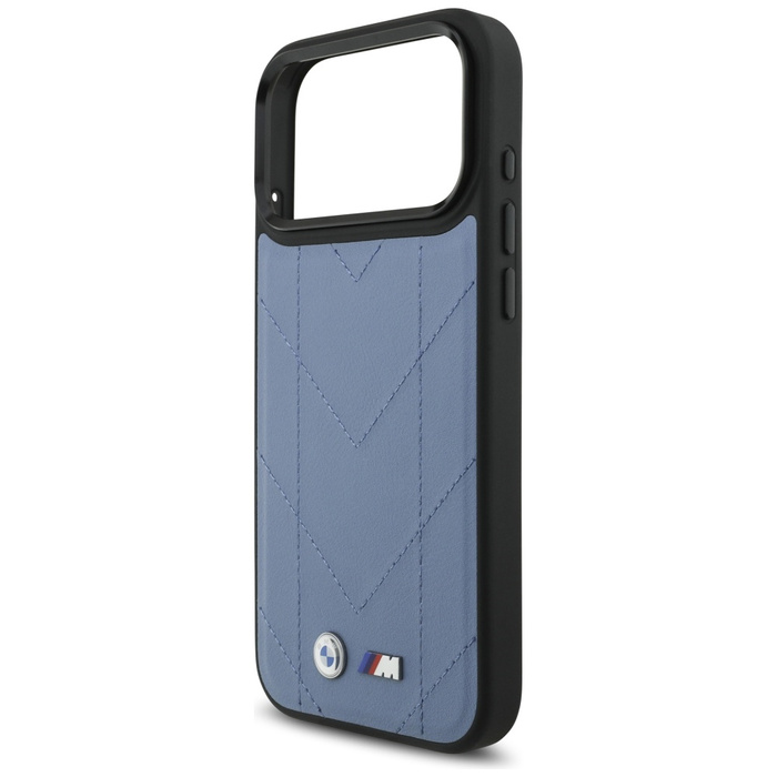 Etui BMW M Quilted Logo MagSafe do       iPhone 17 Pro Max niebieski
