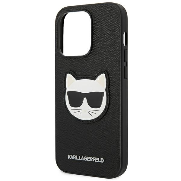 Etui KARL LAGERFELD Apple iPhone 14 Pro Max Saffiano Choupette Head Patch Czarny Hardcase