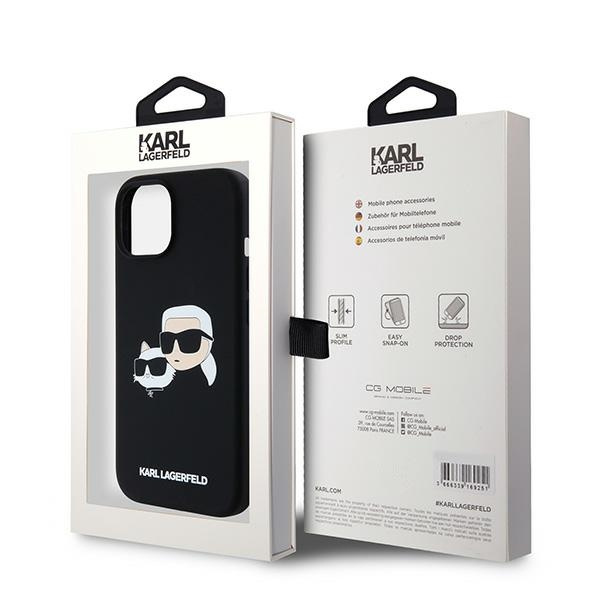 Etui Karl Lagerfeld KLHMP15SSKCHPPLK iPhone 15 / 14 / 13 6.1" czarny/black hardcase Silicone Karl & Choupette MagSafe