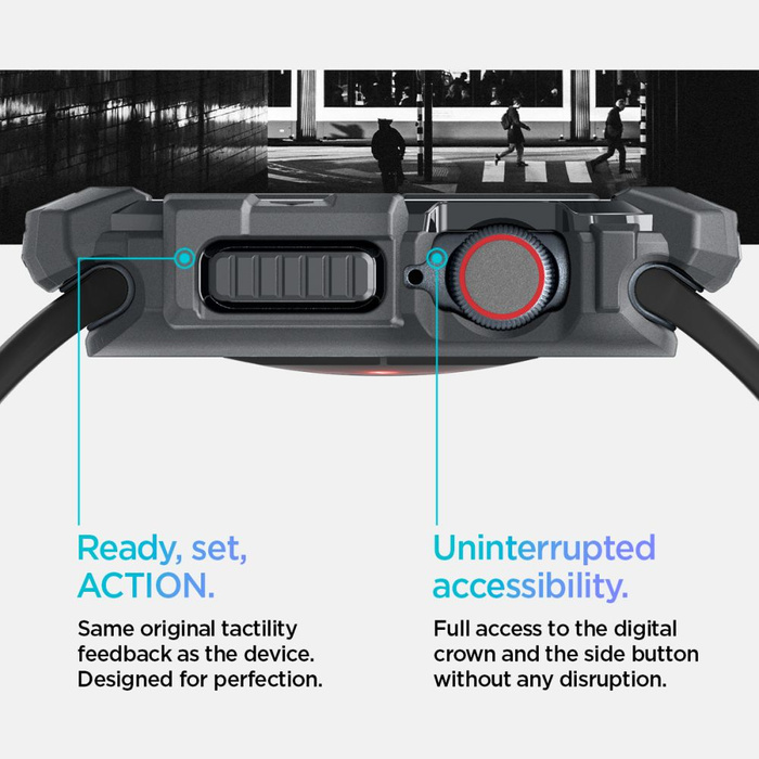 ETUI SPIGEN RUGGED ARMOR APPLE WATCH 10 (46 MM) DARK GREY