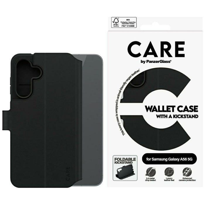Etui CARE by PanzerGlass Feature Wallet  Kickstand do Samsung Galaxy A56 5G czarny