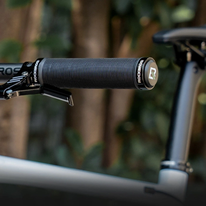 Gripy rowerowe Rockbros chwyty skręcane antypoślizgowe - niebieskie