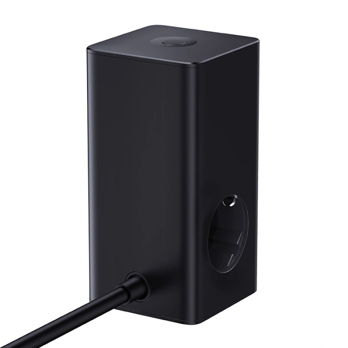 Stacja ładująca Baseus PowerCombo Tower 100W 2 x EU + 2 x USB-A + 2 x USB-C 1,5m - czarna