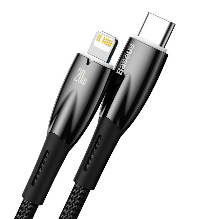 Baseus Glimmer Series kabel z szybkim ładowaniem USB-C - Lightning 480Mb/s PD 20W 2m czarny
