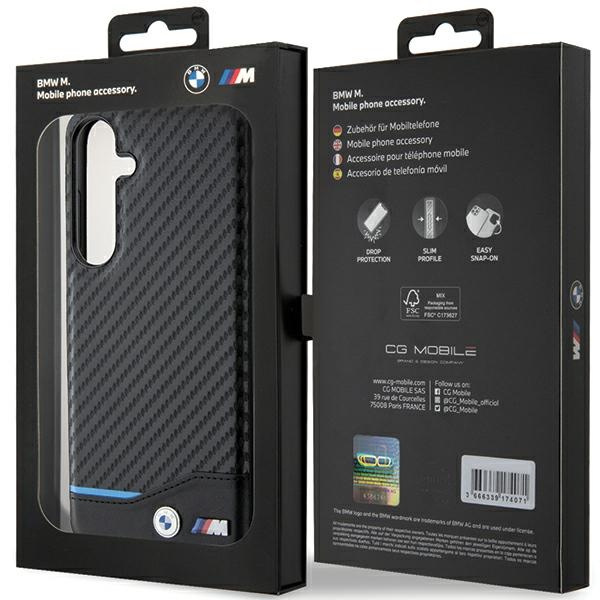 Etui BMW BMHCS24M22NBCK Samsung Galaxy S24+ S926 czarny/black Leather Carbon Case