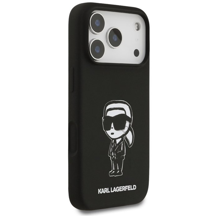 Etui Karl Lagerfeld Silicone Karl Sketch & Logo MagSafe do iPhone 17 Pro czarny