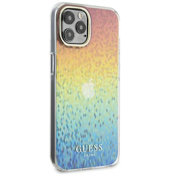 Etui Guess GUHCP12MHDECMI iPhone 12/12 Pro 6.1" wielokolorowy hardcase IML Faceted Mirror Disco Iridescent Case