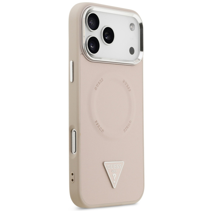 Etui Guess Triangle Logo MagSafe do      iPhone 17 Pro różowy