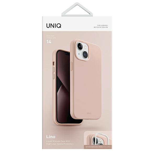 UNIQ etui Lino iPhone 14 6,1" różowy/blush pinkt