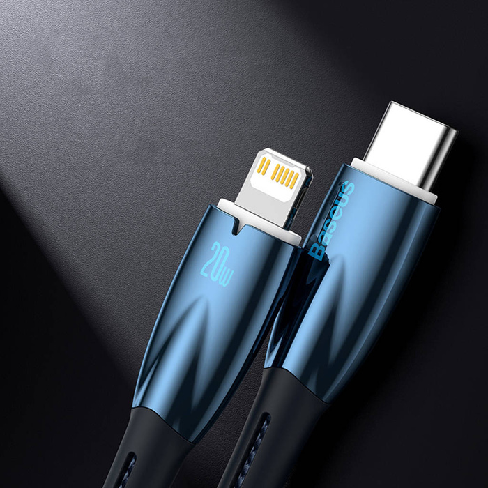Baseus Glimmer Series kabel do szybkiego ładowania USB-A - USB-C 100W 480Mb/s 6A 2m czarny