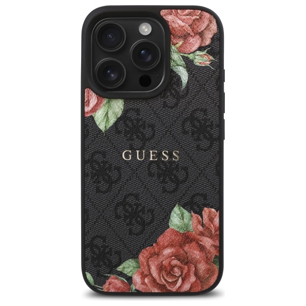 Guess GUHMP16XP4ROPEMCK iPhone 16 Pro     Max 6.9" czarny/black hardcase 4G Flowers Print MagSafe