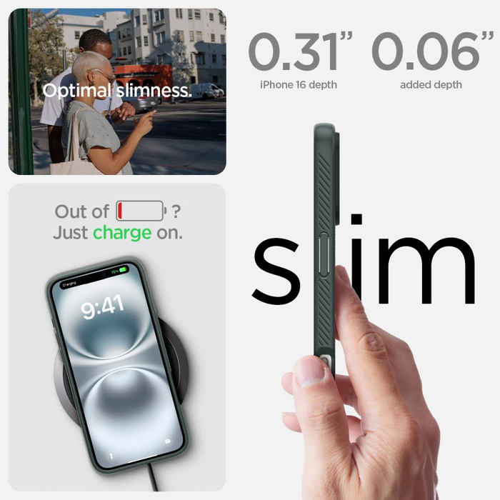 Etui iPhone 16 Spigen Liquid Air Abyss Green