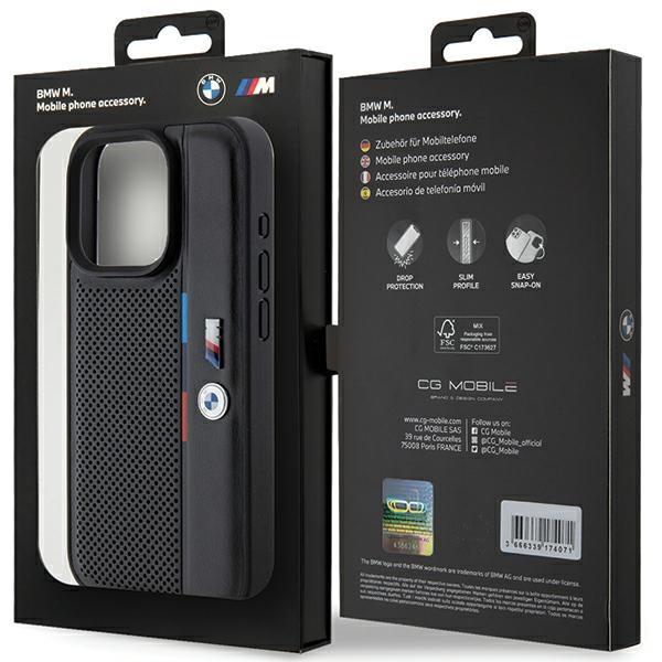 Etui Bmw Bmhcp15l23pupvk Iphone 15 Pro 6.1" Czarny/black Hardcase Perforated Tricolor Line Case