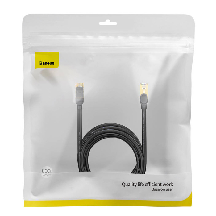 Baseus Speed Seven szybki kabel sieciowy RJ45 10Gbps 8m czarny (WKJS010601)