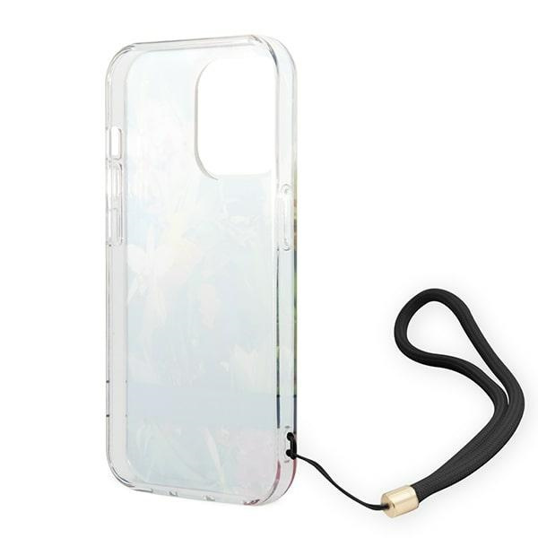 Etui GUESS Apple iPhone 14 Pro Max Flower Strap Niebieski Hardcase