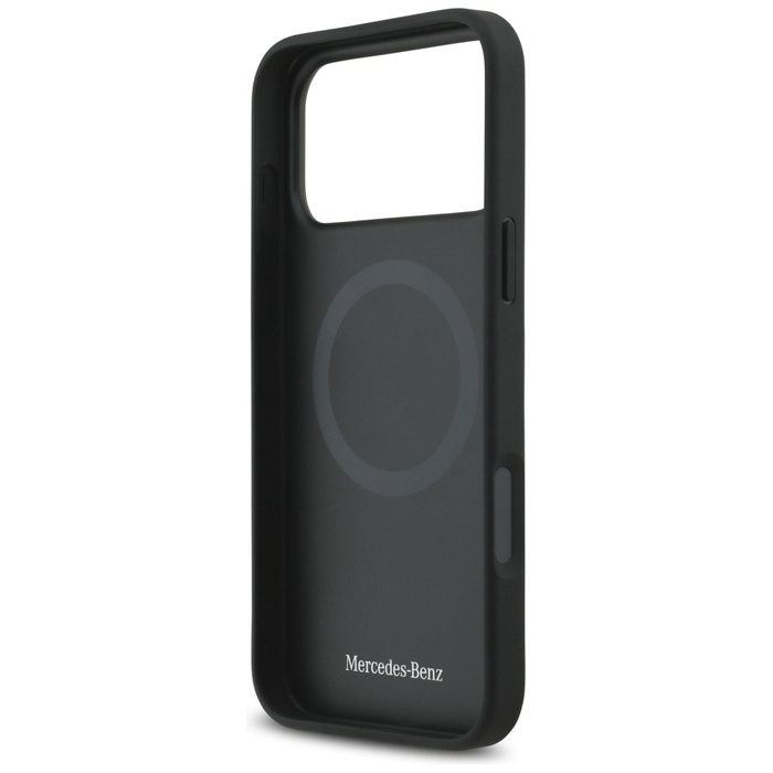 Etui Mercedes Leather Vintage Logo       MagSafe do iPhone 17 Pro Max czarny