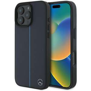 Etui Mercedes iPhone 16 Pro Max 6.9" granatowy/navy hardcase MB Blue Line Leather MagSafe