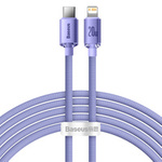 Baseus Crystal Shine Series kabel przewód USB do szybkiego ładowania i transferu danych USB Typ C - Lightning 20W 2m fioletowy (CAJY000305)